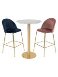 Bolzano Bartisch Marmor-Optik top, Gestell in Messing-Optik Bartisch Living Nordic