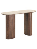 Delphi Konsolentisch Tischplatte aus Keramik, Travertin/dunkelbraun Konsolentisch Living Nordic