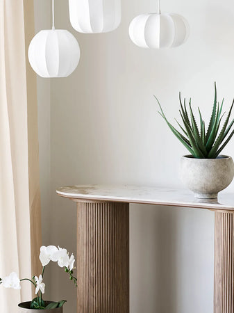Athens Konsolentisch Tischplatte aus Keramik, weiß/braun Konsolentisch Living Nordic