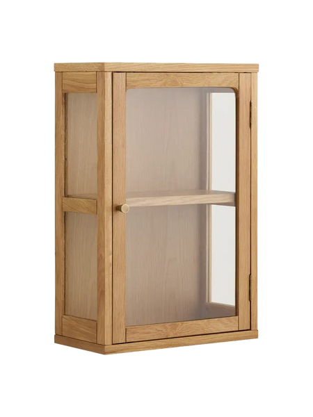 Zamora Hängeschrank Eiche/Eichenfurnier/Sicherheitsglas Hängevitrine Living Nordic natur