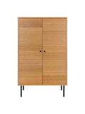 Kyoto Highboard Eichenfurnier Highboard Living Nordic schwarze Metallbeine/natur