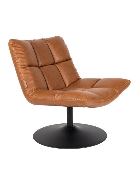 Bar Loungesessel Kunstleder Braun, Ansicht 1