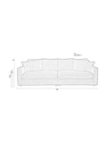 Sense 3-Sitzer Sofa in Beige, Maßzeichnung