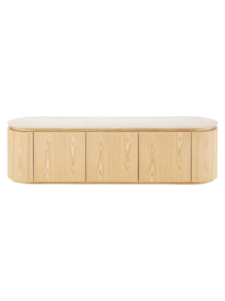 Larvik TV-Bank Granit/Eschenfurnier, natur/off-weiß TV-Bank Living Nordic