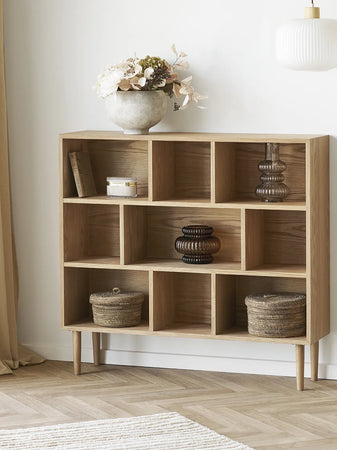 Oshawa Bücherschrank MDF/Eichenfurnier, natur Schrank Living Nordic
