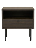 Kyoto Couchtisch Beistelltisch Living Nordic 50x40x50 cm Eichenfurnier, schwarze Metallbeine/geräuchert