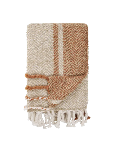 Almora Plaid beige/goldorange Plaid Living Nordic