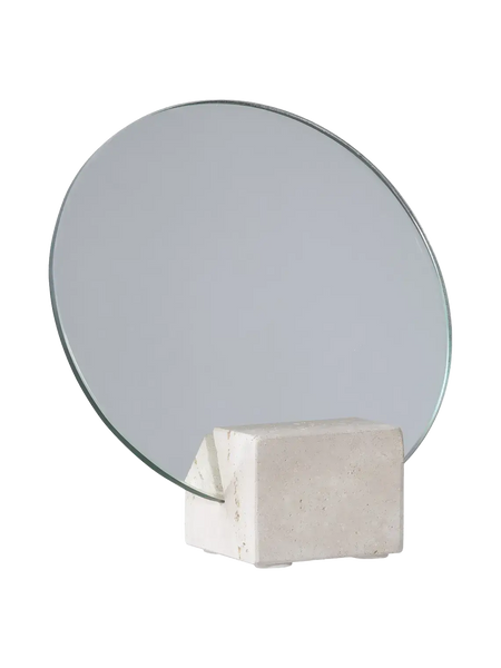 Tischspiegel Travertin, natur – Ø18x18 cm Dekoration Living Nordic