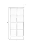 Miya Vitrine Off-White, Maßzeichnung