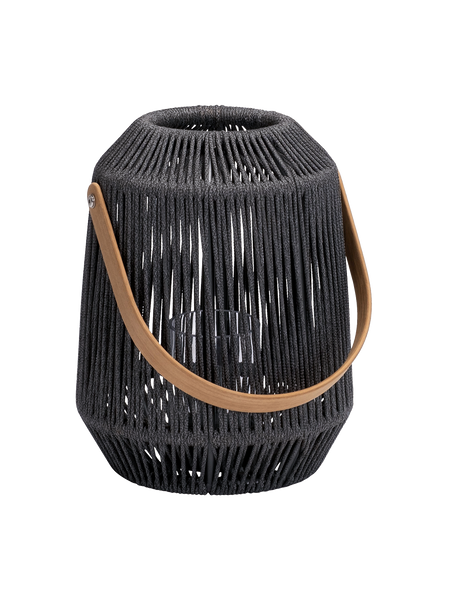 Laterne Nele | Laterne Nele Ø 30 cm Höhe 39 cm Aluminium anthrazit Kordel schiefergrau - von Stern Möbel online kaufen bei LIVINGforme.