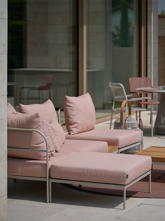 Eckelement | Eckelement Coco Lounge Aluminium greige Kissen 100% Polyacryl Lychee - von Stern Möbel online kaufen bei LIVINGforme.