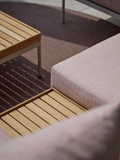 Tischplatte | Beistelltisch Coco 80x40x29 cm Aluminium greige Tischplatte Teak FSC®-zertifiziert - von Stern Möbel online kaufen bei LIVINGforme.
