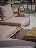 Tischplatte | Beistelltisch Coco 80x40x29 cm Aluminium greige Tischplatte Teak FSC®-zertifiziert - von Stern Möbel online kaufen bei LIVINGforme.