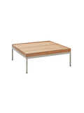 Tischplatte | Beistelltisch Coco 80x80x29 cm Aluminium greige Tischplatte Teak FSC®-zertifiziert - von Stern Möbel online kaufen bei LIVINGforme.
