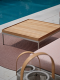 Tischplatte | Beistelltisch Coco 80x80x29 cm Aluminium greige Tischplatte Teak FSC®-zertifiziert - von Stern Möbel online kaufen bei LIVINGforme.