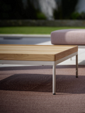 Tischplatte | Beistelltisch Coco 80x80x29 cm Aluminium greige Tischplatte Teak FSC®-zertifiziert - von Stern Möbel online kaufen bei LIVINGforme.