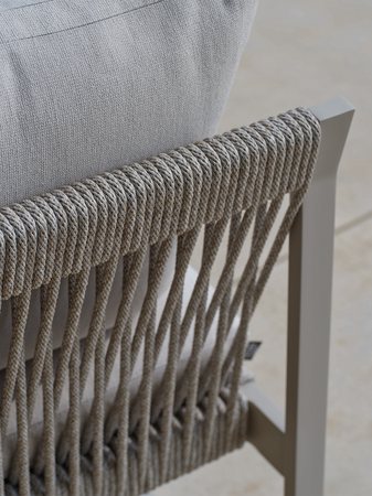 Kissen | Bank Tammo 3-Sitzer Aluminium greige Kordel greige Kissenset 100% Polyacryl Ivory - von Stern Möbel online kaufen bei LIVINGforme.