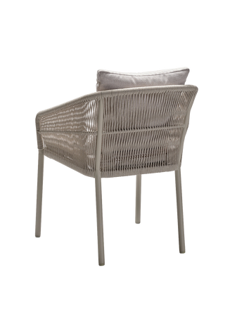 Stapelsessel | Stapelsessel Jella Aluminium greige Kordel greige Kissenset 100% Polyacryl Vanilla - von Stern Möbel online kaufen bei LIVINGforme.