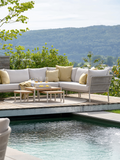 Kissen | Eckelement Romy Lounge Aluminium greige Kissen 100% Polyacryl Vanilla - von Stern Möbel online kaufen bei LIVINGforme.