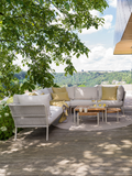 2er-Sitzer | Element Romy Lounge 2-Sitzer Armlehne rechts Aluminium greige Kissen 100% Polyacryl Vanilla - von Stern Möbel online kaufen bei LIVINGforme.