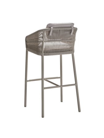 Kissen | Barsessel Jella Aluminium greige Kordel greige Kissenset 100% Polyacryl Vanilla - von Stern Möbel online kaufen bei LIVINGforme.