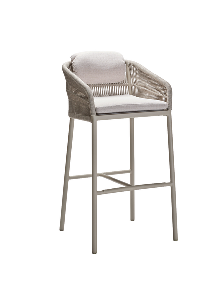 Kissen | Barsessel Jella Aluminium greige Kordel greige Kissenset 100% Polyacryl Vanilla - von Stern Möbel online kaufen bei LIVINGforme.