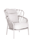 Kissen | Pfauen-Sessel Klea Aluminium greige Kordel greige Kissenset 100% Polyacryl Vanilla - von Stern Möbel online kaufen bei LIVINGforme.