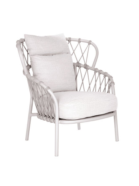 Kissen | Pfauen-Sessel Klea Aluminium greige Kordel greige Kissenset 100% Polyacryl Vanilla - von Stern Möbel online kaufen bei LIVINGforme.