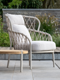Kissen | Pfauen-Sessel Klea Aluminium greige Kordel greige Kissenset 100% Polyacryl Vanilla - von Stern Möbel online kaufen bei LIVINGforme.