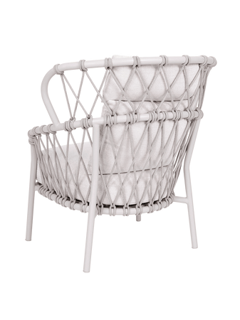 Kissen | Pfauen-Sessel Klea Aluminium greige Kordel greige Kissenset 100% Polyacryl Vanilla - von Stern Möbel online kaufen bei LIVINGforme.