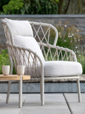 Kissen | Pfauen-Sessel Klea Aluminium greige Kordel greige Kissenset 100% Polyacryl Vanilla - von Stern Möbel online kaufen bei LIVINGforme.