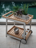 Servierwagen | Servierwagen Frido 86x58x77 cm Aluminium greige Teak FSC®-zertifiziert - von Stern Möbel online kaufen bei LIVINGforme.