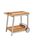 Servierwagen | Servierwagen Frido 86x58x77 cm Aluminium greige Teak FSC®-zertifiziert - von Stern Möbel online kaufen bei LIVINGforme.