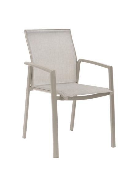 Stapelsessel | Stapelsessel Kari Aluminium greige mit Bezug Textilen Sesam - von Stern Möbel online kaufen bei LIVINGforme.