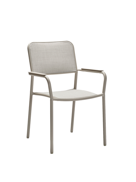 Stapelsessel | Stapelsessel Joris Aluminium greige Textilen Sesam light/Aluminiumarmlehnen greige - von Stern Möbel online kaufen bei LIVINGforme.