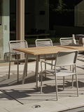 Stapelsessel | Stapelsessel Joris Aluminium greige Textilen Sesam light/Aluminiumarmlehnen greige - von Stern Möbel online kaufen bei LIVINGforme.