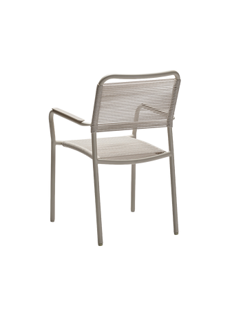 Stapelsessel | Stapelsessel Joris Aluminium greige Kordel greige/Aluminiumarmlehnen greige - von Stern Möbel online kaufen bei LIVINGforme.
