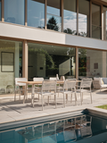 Stapelsessel | Stapelsessel Joris Aluminium greige Kordel greige/Aluminiumarmlehnen greige - von Stern Möbel online kaufen bei LIVINGforme.