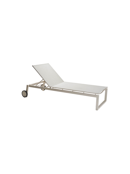 Rollenliege | Rollenliege Robin Aluminium greige mit Bezug Textilen Sesam stapelbar - von Stern Möbel online kaufen bei LIVINGforme.