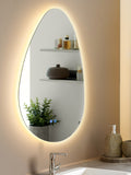 Kiama Spiegel mit LED Anti-Beschlag-Funktion und 3 Lichtfarben, organische Form Spiegel Living Nordic
