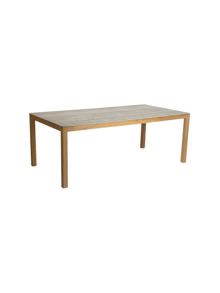 Tisch | Tisch 200x100 cm Teak Tischplatte Dekton Sediment beige - von Stern Möbel online kaufen bei LIVINGforme.