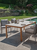 Tisch | Tisch 200x100 cm Teak Tischplatte Dekton Sediment beige - von Stern Möbel online kaufen bei LIVINGforme.