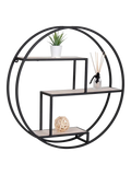 Rotterdam Regal Stahl/Holz, schwarz, natur Regal Living Nordic