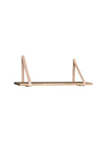 Forno Wandregal Holz, natur, mit braunen Lederriemen Regal Living Nordic