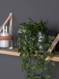 Forno Wandregal Holz, natur, mit braunen Lederriemen Regal Living Nordic
