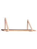 Forno Wandregal Holz, natur, mit braunen Lederriemen Regal Living Nordic