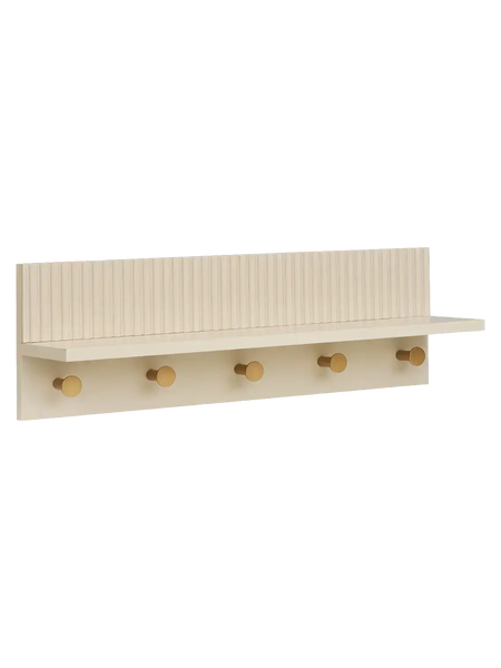 Rocca Wandregal mit 5 Haken beige Regal Living Nordic