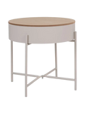 Sisco Beistelltisch mit Stauraum Stahl, beige, natur top Beistelltisch Living Nordic