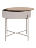Sisco Beistelltisch mit Stauraum Stahl, beige, natur top Beistelltisch Living Nordic