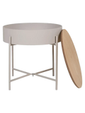 Sisco Beistelltisch mit Stauraum Stahl, beige, natur top Beistelltisch Living Nordic